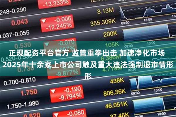 正规配资平台官方 监管重拳出击 加速净化市场 2025年十余家上市公司触及重大违法强制退市情形