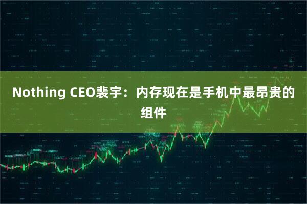 Nothing CEO裴宇:内存现在是手机中最昂贵的组件